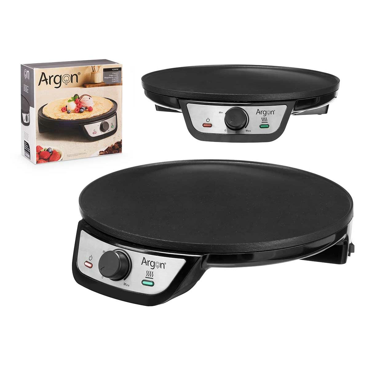 Piastra per Crepe Argon Y-8906 Nero 1200 W