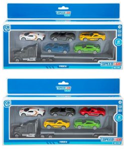 Camion Porta-veicoli e Macchinine Speed & Go 28 x 5 x 4,5 cm (12 Unità)