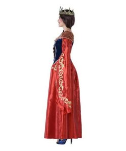 Costume per Adulti 113916 Rosso Blu Marino Regina Medievale Taglia:M/L