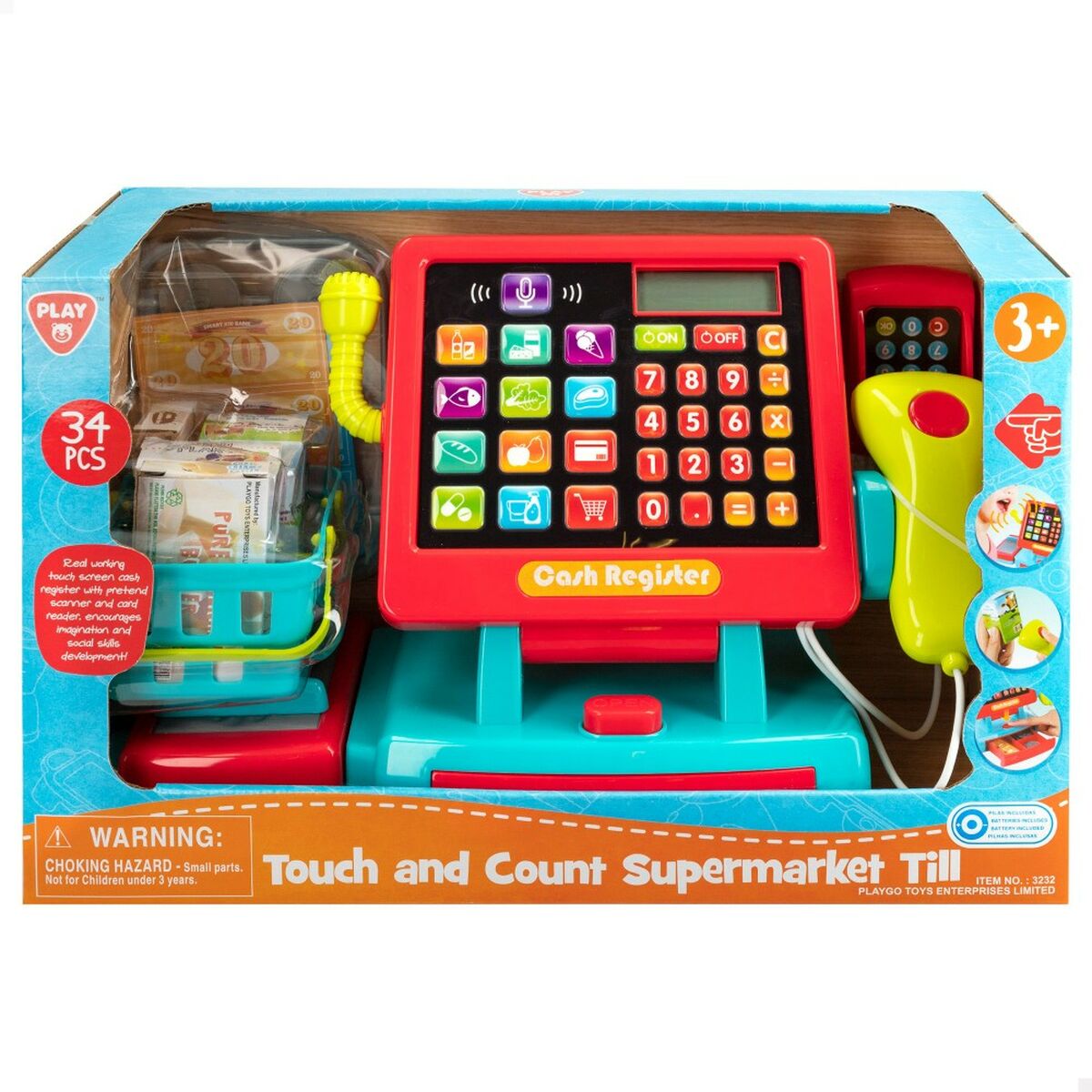 Registratore di Cassa a Giocattolo PlayGo 31 x 22 x 14,5 cm 6 Unità