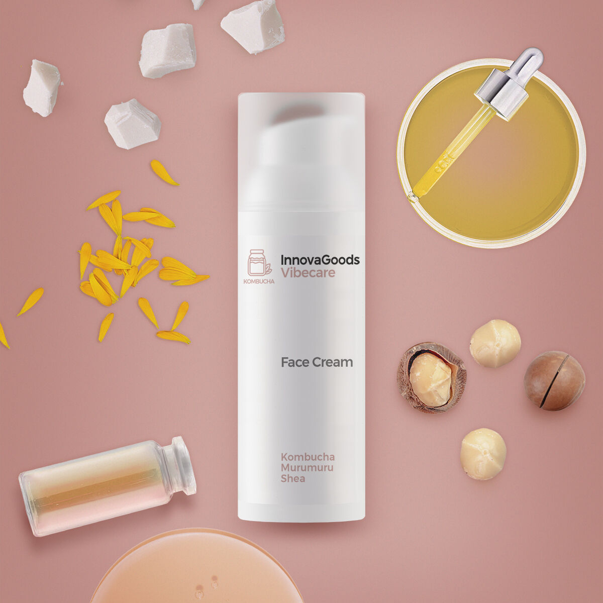 Crema Viso Idratante Kombucha Vibecare InnovaGoods 50 ml - Image 6