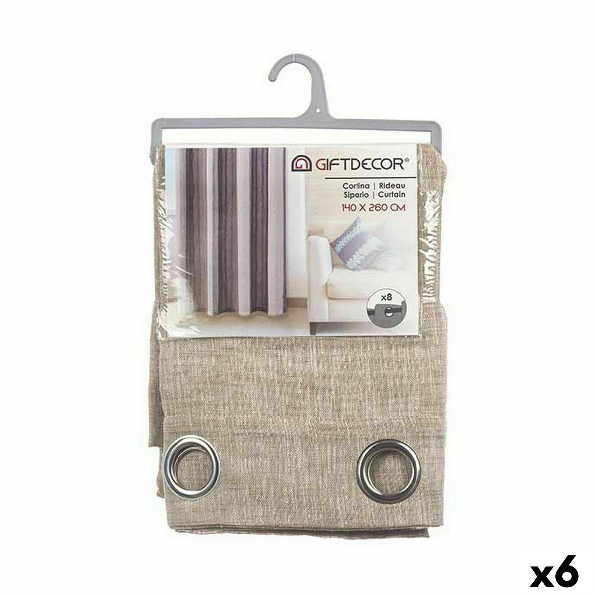 Tenda Gift Decor Beige 140 x 0,1 x 260 cm 34 x 3,5 x 26 cm (6 Unità)