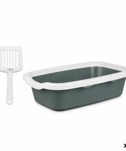 Lettiera per Gatti Bianco Antracite Plastica 25 x 11 x 2 cm (11 Unità)