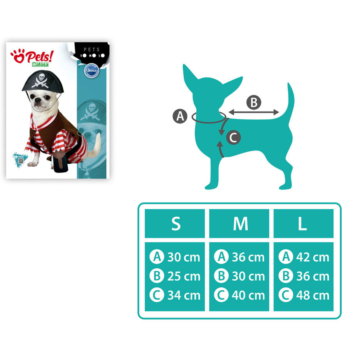 Costume per Cane Taglia M Pirata