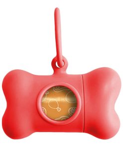 Dispenser di Buste per Animali Domestici United Pets Bon Ton Classic Cane Rosso (8 x 4,2 x 5 cm)