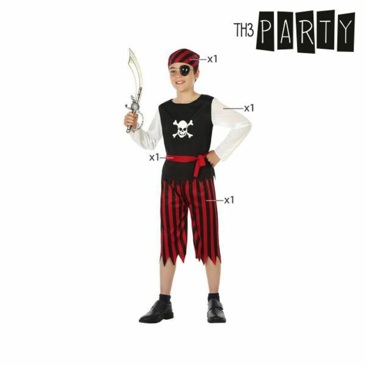 Costume per Bambini Th3 Party Multicolore Pirati (4 Pezzi) Taglia:3-4 Anni