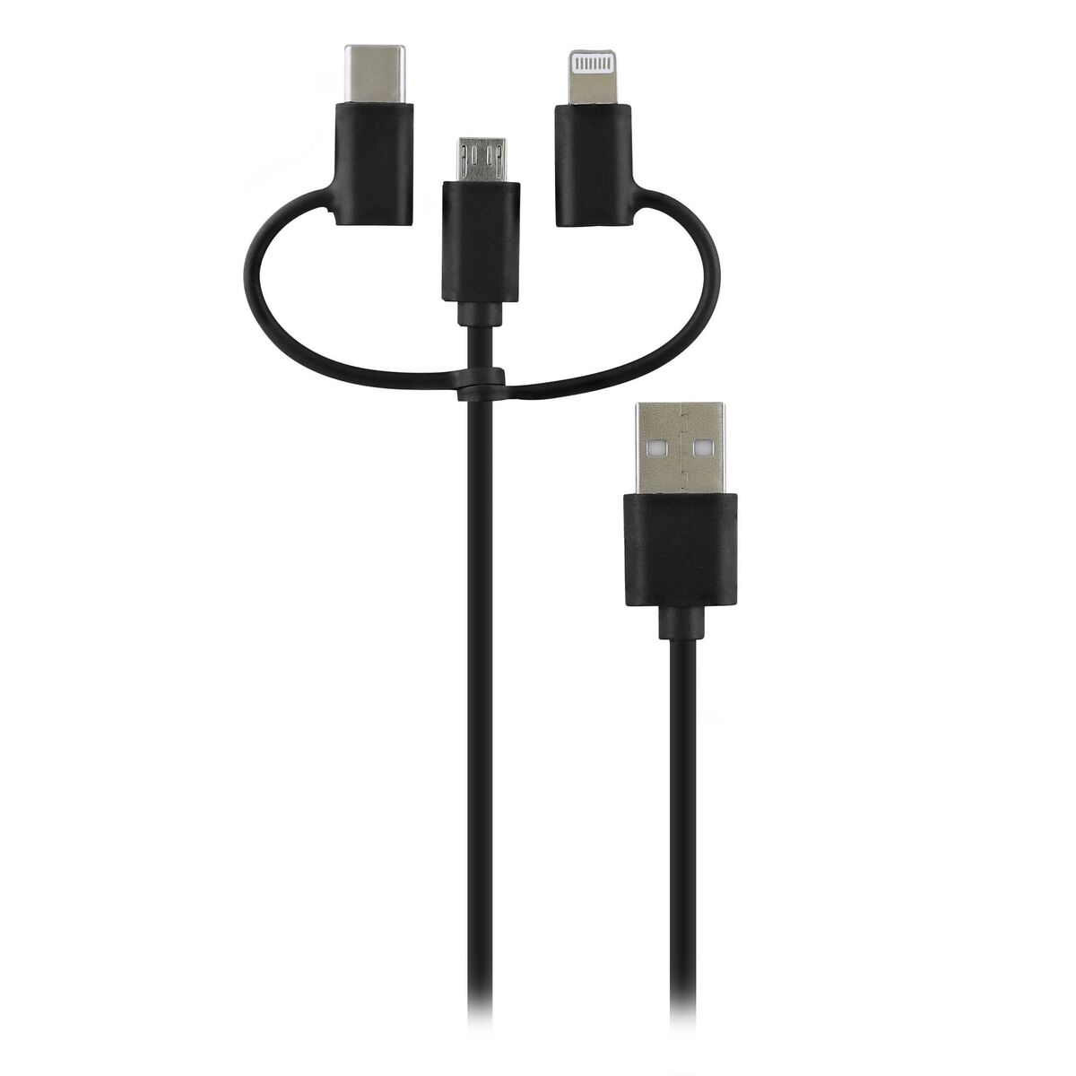 Cavo da USB a Micro USB, USB-C e Lightning T'NB Way Nero 1 m