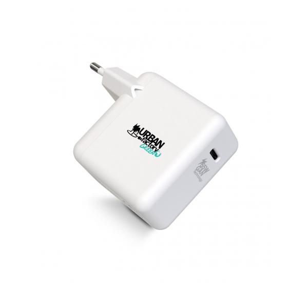 Caricabatterie da Parete + Cavo USB C Urban Factory GSC65UF Bianco