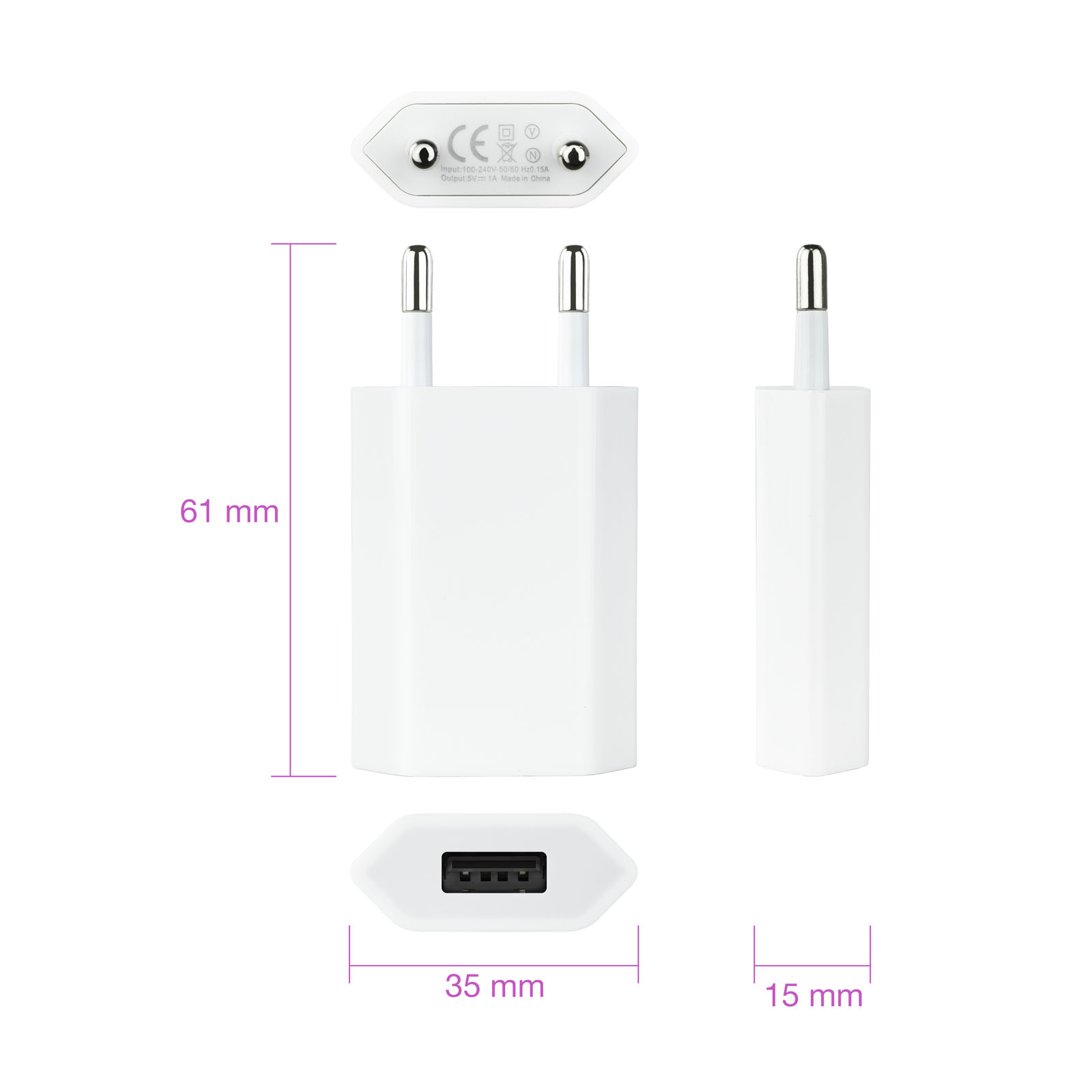 Caricabatterie da Parete NANOCABLE 10.10.2001 iPhone Bianco