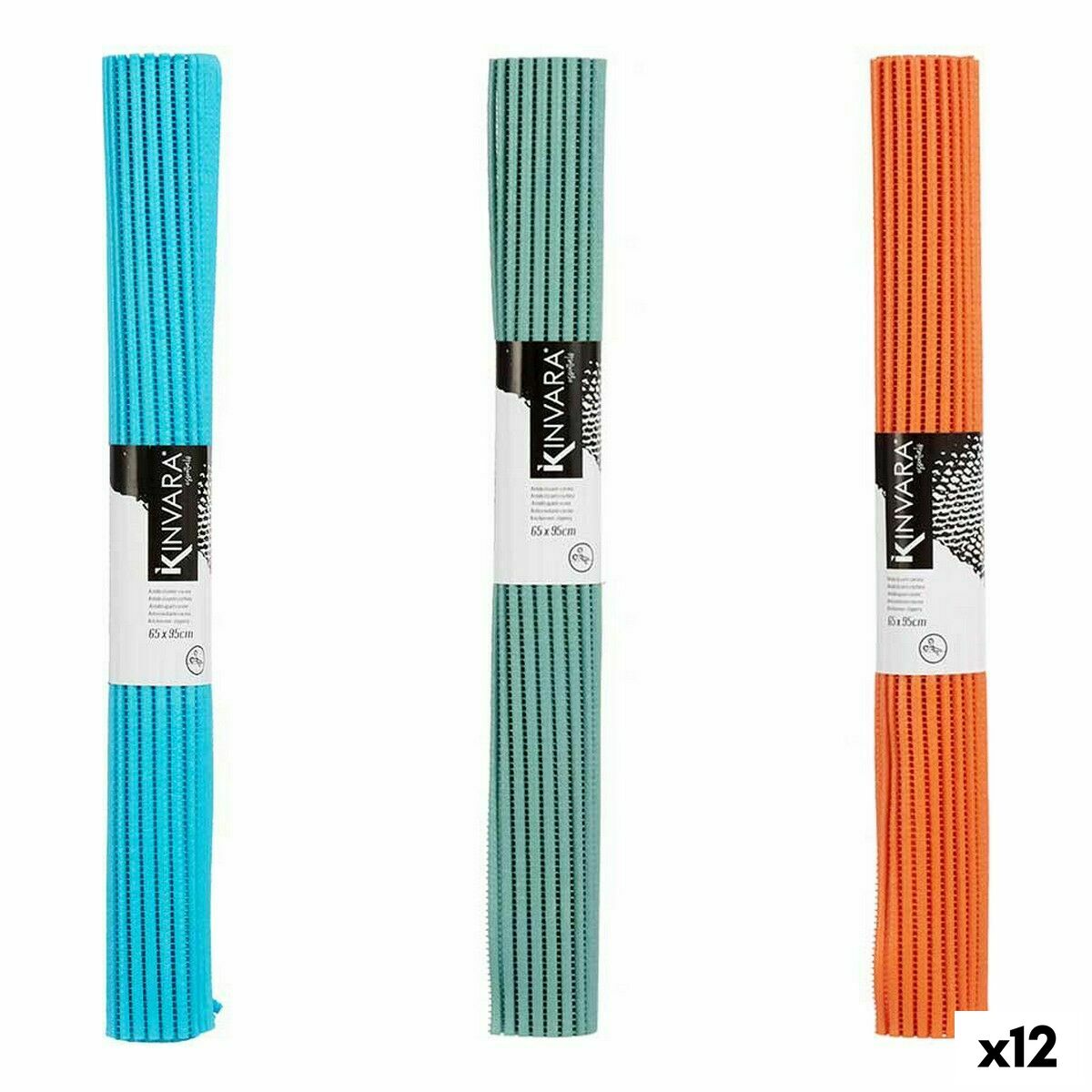 Tappetino Antiscivolo Kinvara Gomma Plastica 65 x 95 cm 65 x 0,03 x 95 cm 7 x 65 x 7 cm (12 Unità)