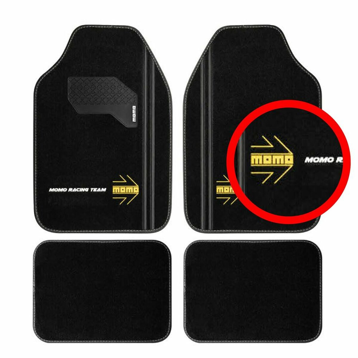 Tappetino per Auto MOMO MomlCM4A8BK Bianco/Nero Universale