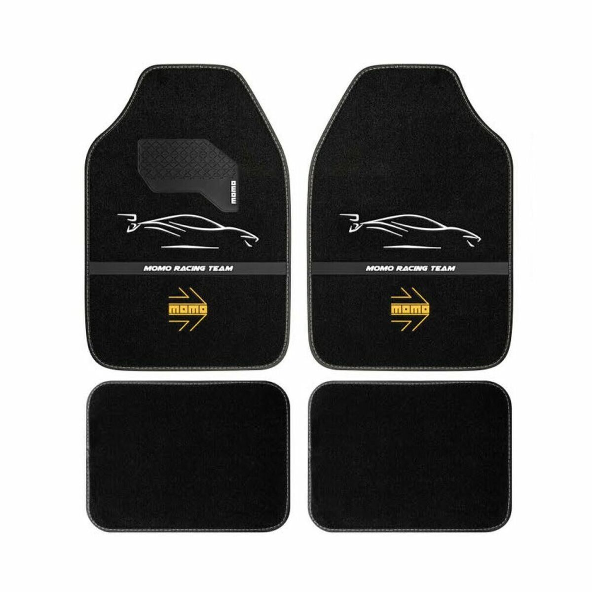 Tappetino per Auto MOMO MomlCM4A7BW Bianco/Nero Universale