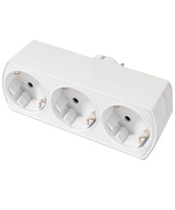 Adattore con prese Silver Electronics SCHUKO Argentato (3 Unità)