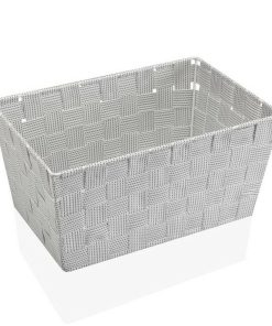 Cestino Multiuso Versa Nero Bianco Bagno e Doccia 20 x 15 x 30 cm