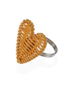 Anello portatovagliolo Versa Metallo Rattan 5,3 x 4,7 x 5,3 cm Cuore