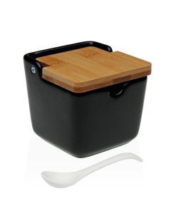 Portazucchero Versa Nero Ceramica 8,8 x 8,5 x 8,8 cm