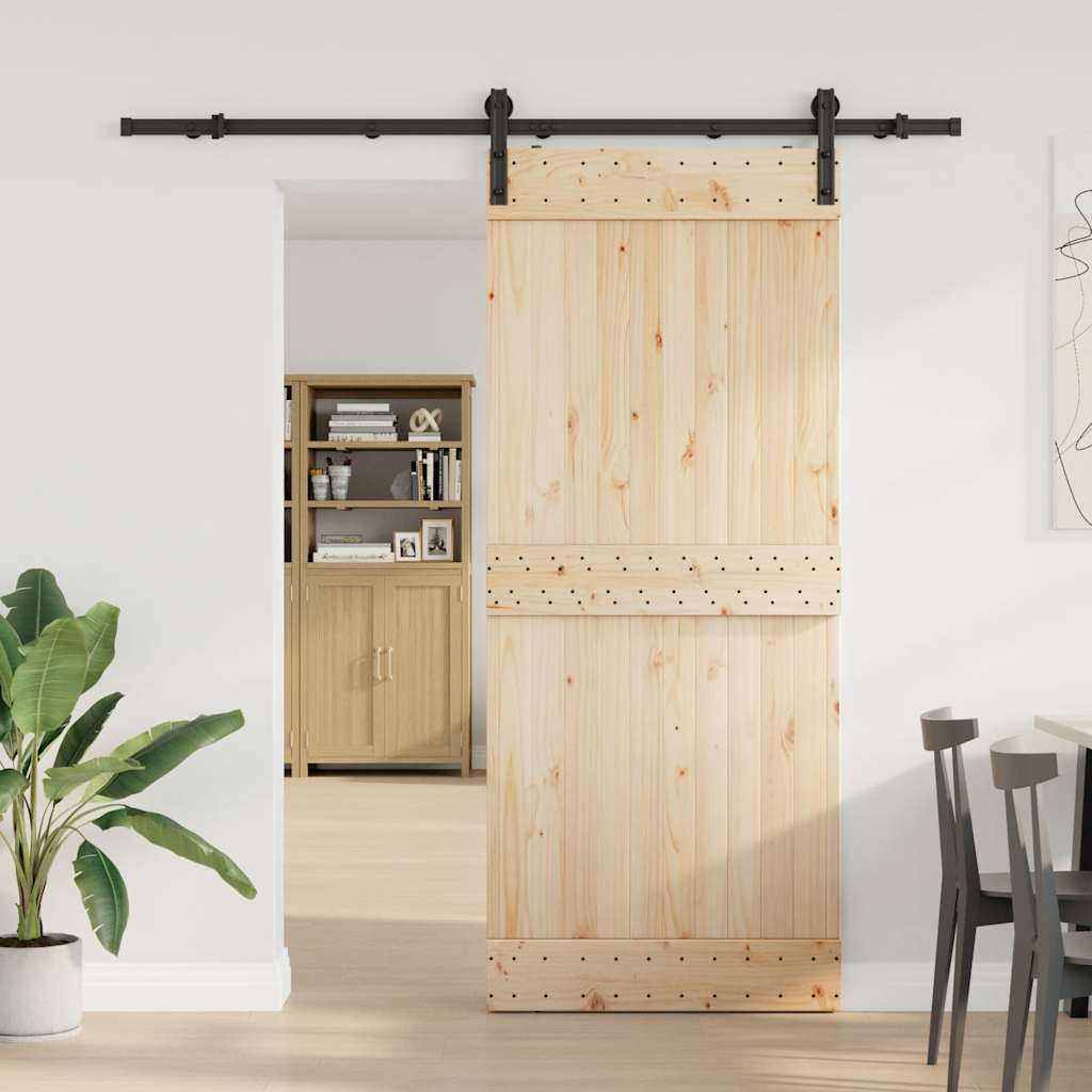 vidaXL Schiebetürbeschlag-Set 200 cm Stahl Schwarz