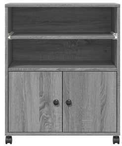 vidaXL Druckerständer mit Rollen Grau Sonoma 60x48x74 cm