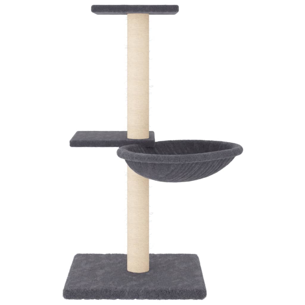 vidaXL Rascador para gatos con postes de sisal gris oscuro 72 cm