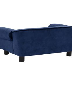 vidaXL Sofá para perros felpa azul 72x45x30 cm