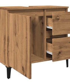 vidaXL Waschbeckenunterschrank Artisan-Eiche 65x33x60 cm Holzwerkstoff