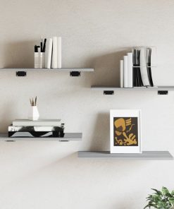 vidaXL Wandregale 4 Stk. Grau Sonoma 60x30x1,5 cm Holzwerkstoff