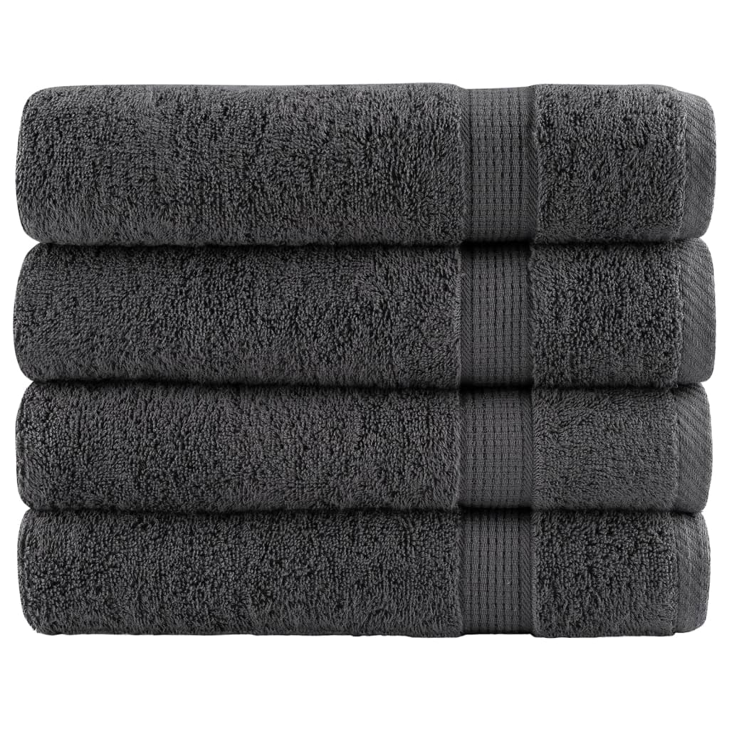 vidaXL Premium-Handtücher SOLUND 4 Stk. Anthrazit 50x100 cm 600 g/m²