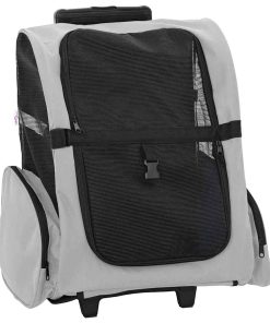 vidaXL Trolley für Haustiere 3-in-1 Grau 48x32x57 cm cm Oxford-Gewebe