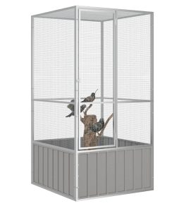 vidaXL Vogelkäfig Grau 111x107x211,5 cm Verzinkter Stahl