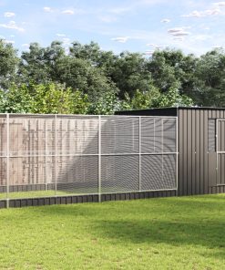 vidaXL Voliere mit Erweiterung Silbern 911x303x216 cm Stahl