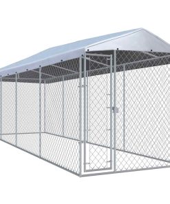 vidaXL Outdoor-Hundezwinger mit Überdachung 760x190x225 cm