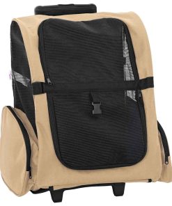 vidaXL Trolley für Haustiere 3-in-1 Sandfarbe 48x32x57 cm cm Oxford-Gewebe