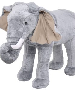 vidaXL Plüschtier Elefant Stehend Plüsch Grau XXL