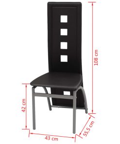 vidaXL Esszimmerstühle 6 Stk. Kunstleder Schwarz