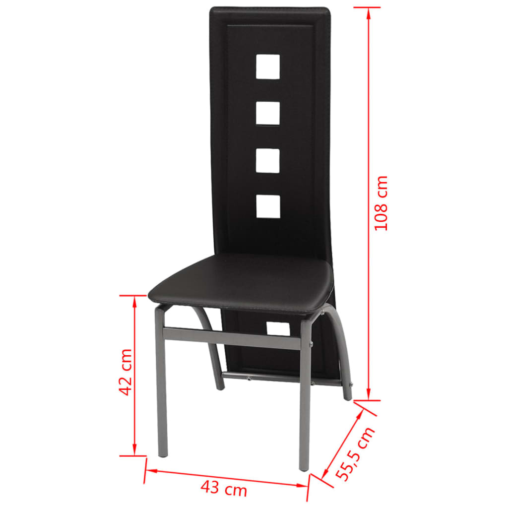 vidaXL Esszimmerstühle 6 Stk. Kunstleder Schwarz