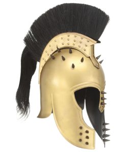 vidaXL Griechischer Krieger-Helm Antik Replik für LARP Messing Stahl
