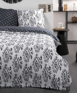 Set di copripiumino TODAY Bianco Nero 220 x 240 cm 3 Pezzi