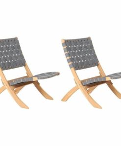 Sedia da giardino Beau Rivage Grigio 75 x 73 x 60 cm Pieghevole 2 Unità