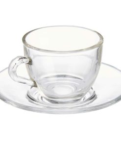 Tazza con Piatto Vivalto Trasparente Vetro 85 ml (6 Unità)