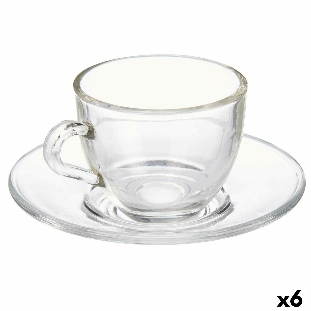 Tazza con Piatto Vivalto Trasparente Vetro 85 ml (6 Unità) - Image 2