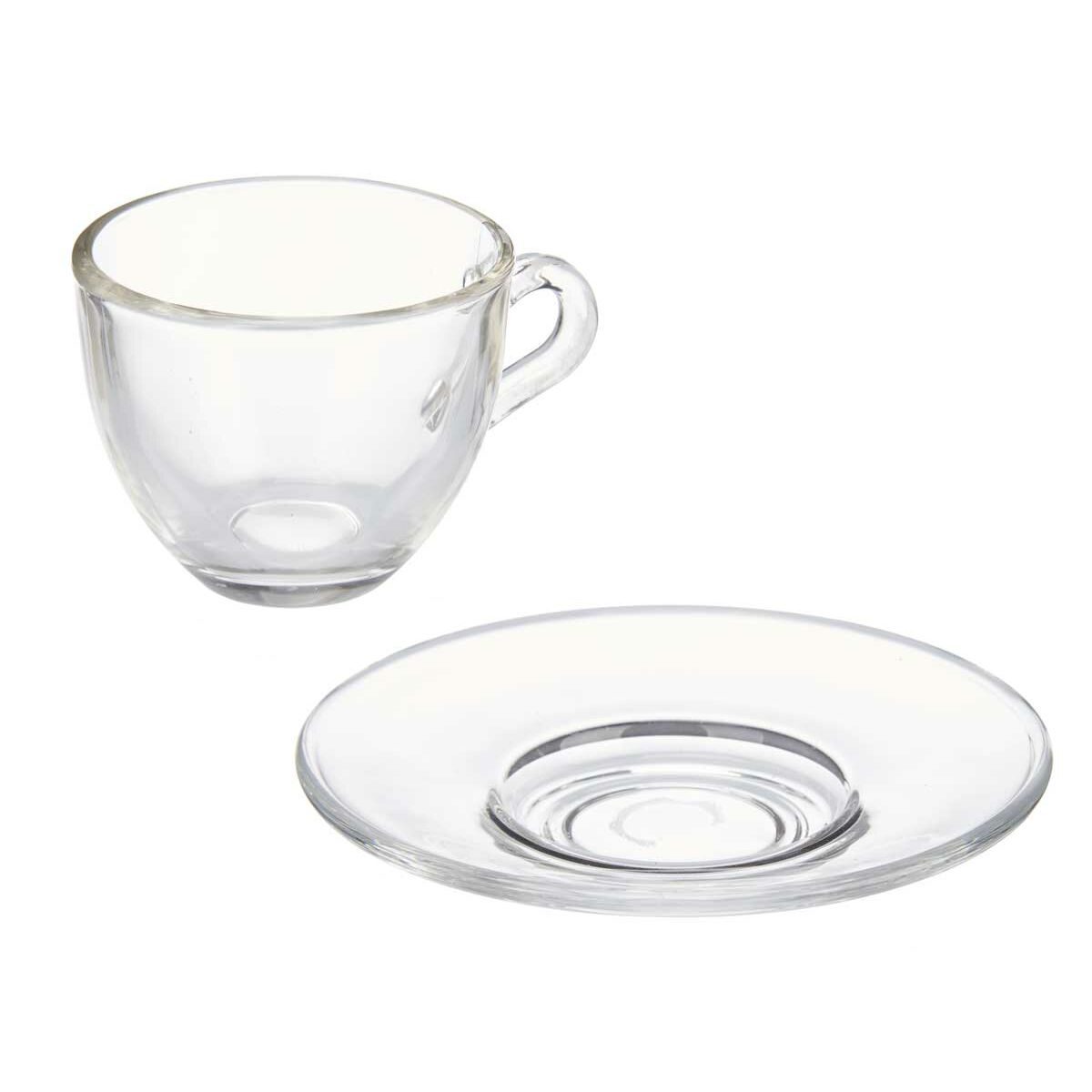 Tazza con Piatto Vivalto Trasparente Vetro 85 ml (6 Unità) - Image 4