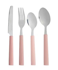 Set di Posate Kinvara Rosa Argentato Acciaio inossidabile Plastica 22,5 x 37,5 x 4,5 cm 23 x 38 x 5 cm (6 Unità)