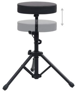 vidaXL Taburete de tambor ajustable redondo negro