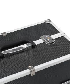 vidaXL Estuche de maquillaje aluminio negro 38x23x34 cm
