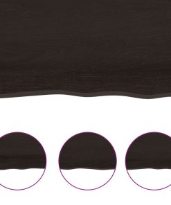 vidaXL Tablero mesa madera roble tratada marrón oscuro 200x50x(2-4) cm