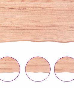 vidaXL Tablero mesa madera tratada borde natural marrón 140x40x(2-4)cm