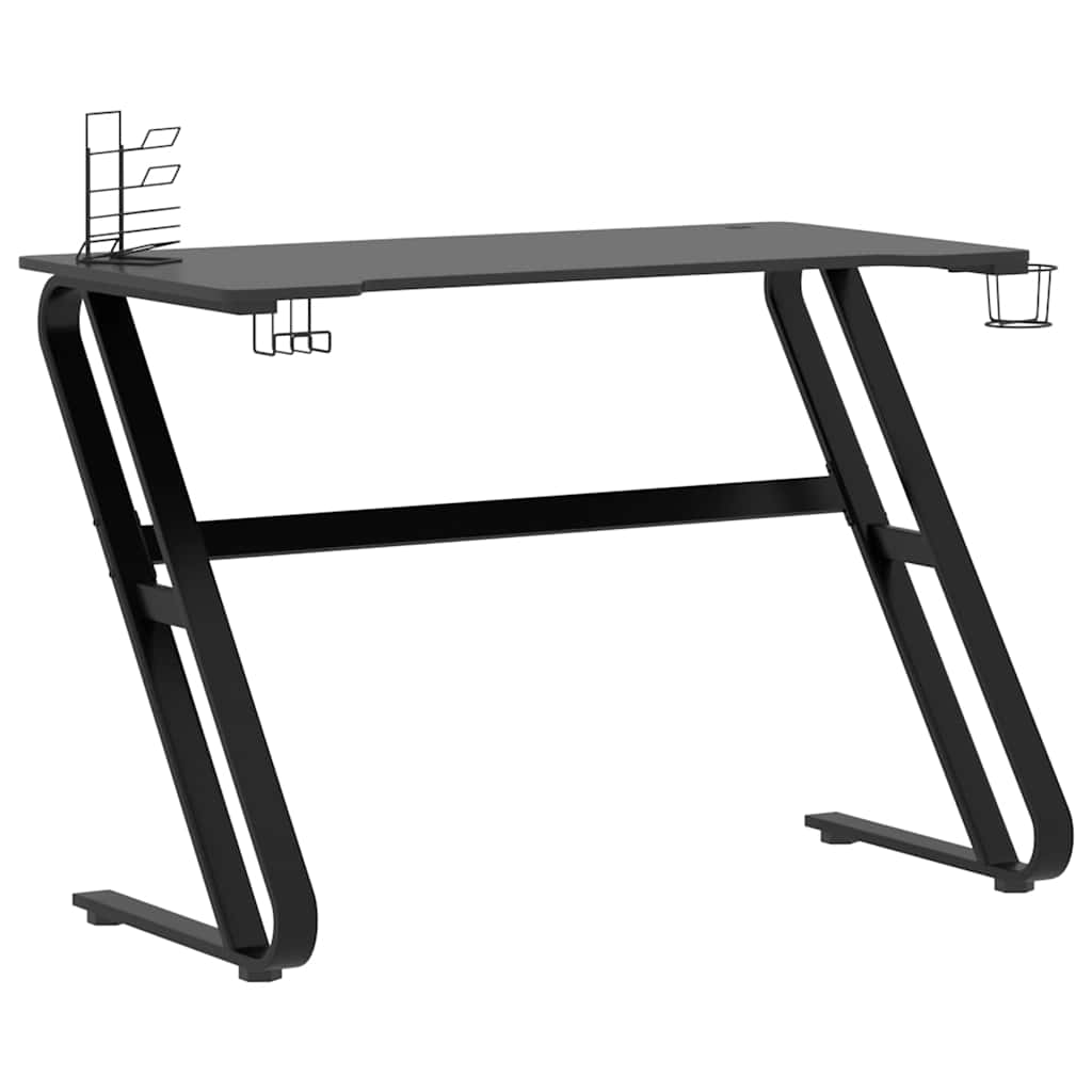 vidaXL Escritorio gaming con patas forma ZZ negro 110x60x75cm