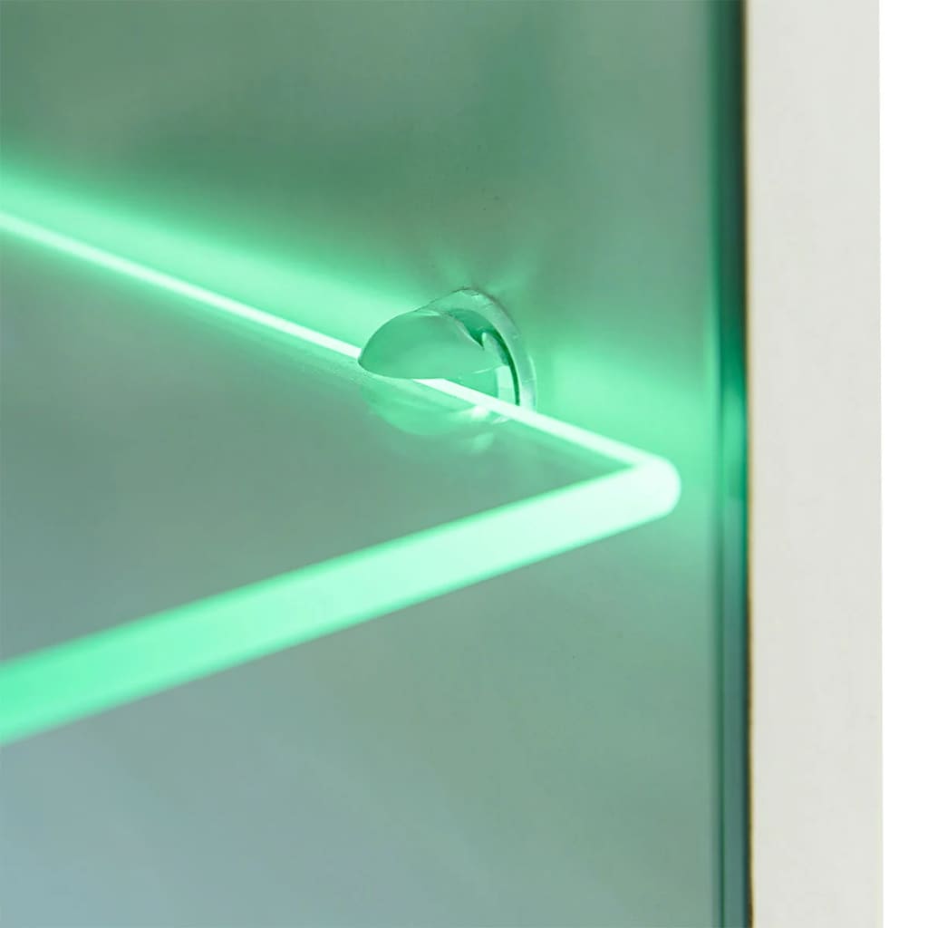 vidaXL Vitrina de pared de TV iluminación LED 4 pzas negro alto brillo