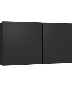 vidaXL Set de muebles de salón TV 4 pzas madera de ingeniería negro