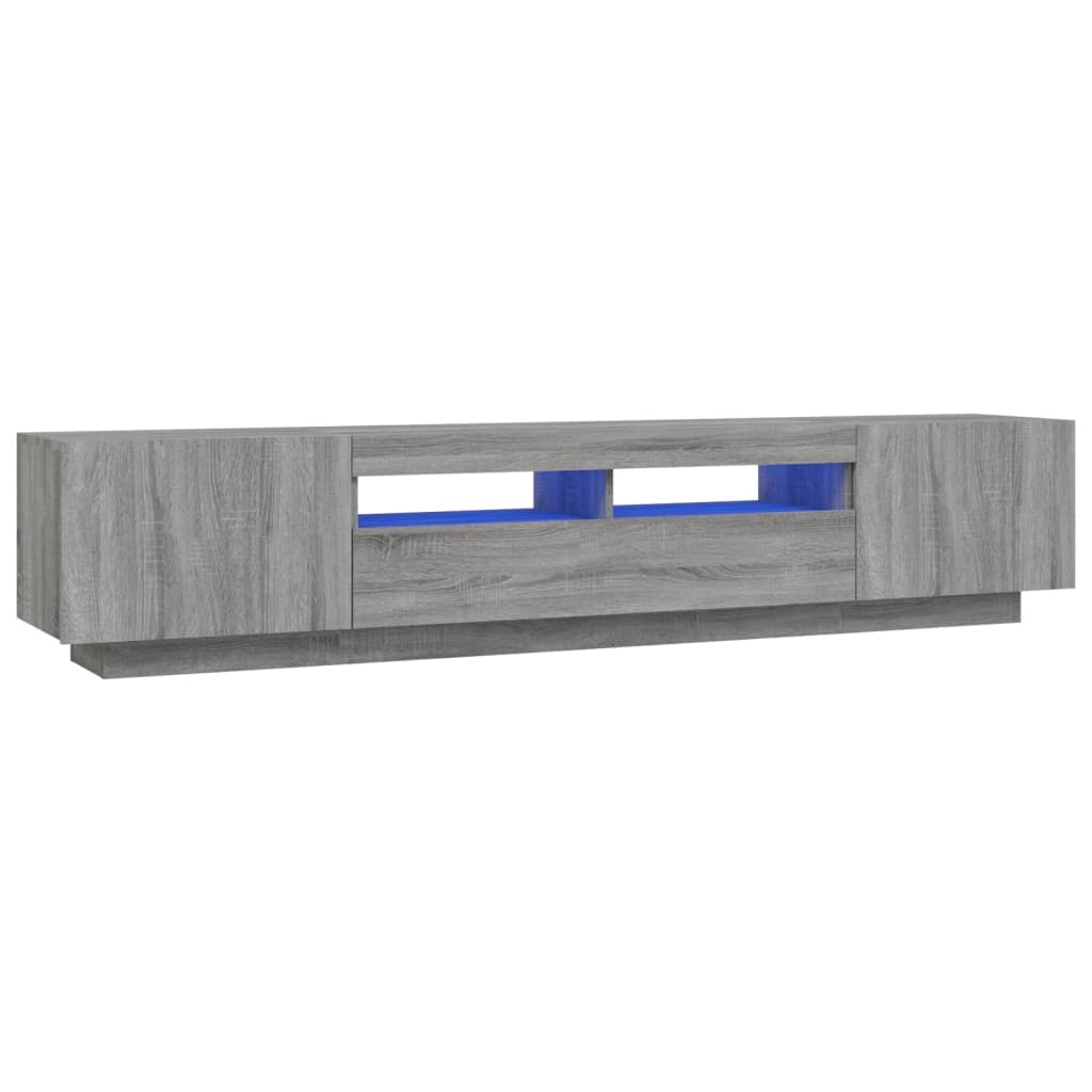 vidaXL Set muebles TV con LEDs 2 pzas madera contrachapada gris Sonoma